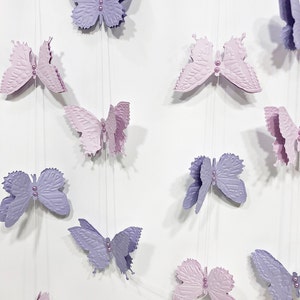 3D Butterfly Banner Garland - ANY COLOR Butterfly Garland. Butterfly Baby Shower Decorations. Easter Butterfly Wedding Butterfly Theme