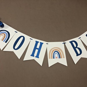 Boho Rainbow Baby Shower Decorations - Oh Baby Baby Shower Banner, Boho Rainbow Party Decor, Boy Baby Shower Decor Muted Rainbow Baby Shower