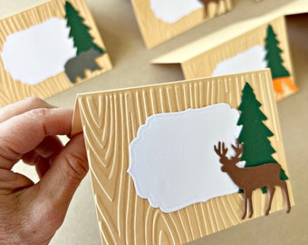 Woodland Food Tent Labels - Woodland Place Cards. Forest Woodland Party Decorations. Woodland Baby Shower. Boy First Birthday Forest Animals