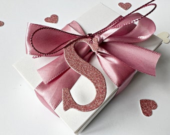 Coffret cadeau de proposition de demoiselle d’honneur en or rose avec paillettes LETTER TAG - Serez-vous ma demoiselle d’honneur, demoiselle d’honneur? Demander à la demoiselle d’honneur Coffret cadeau Bridal