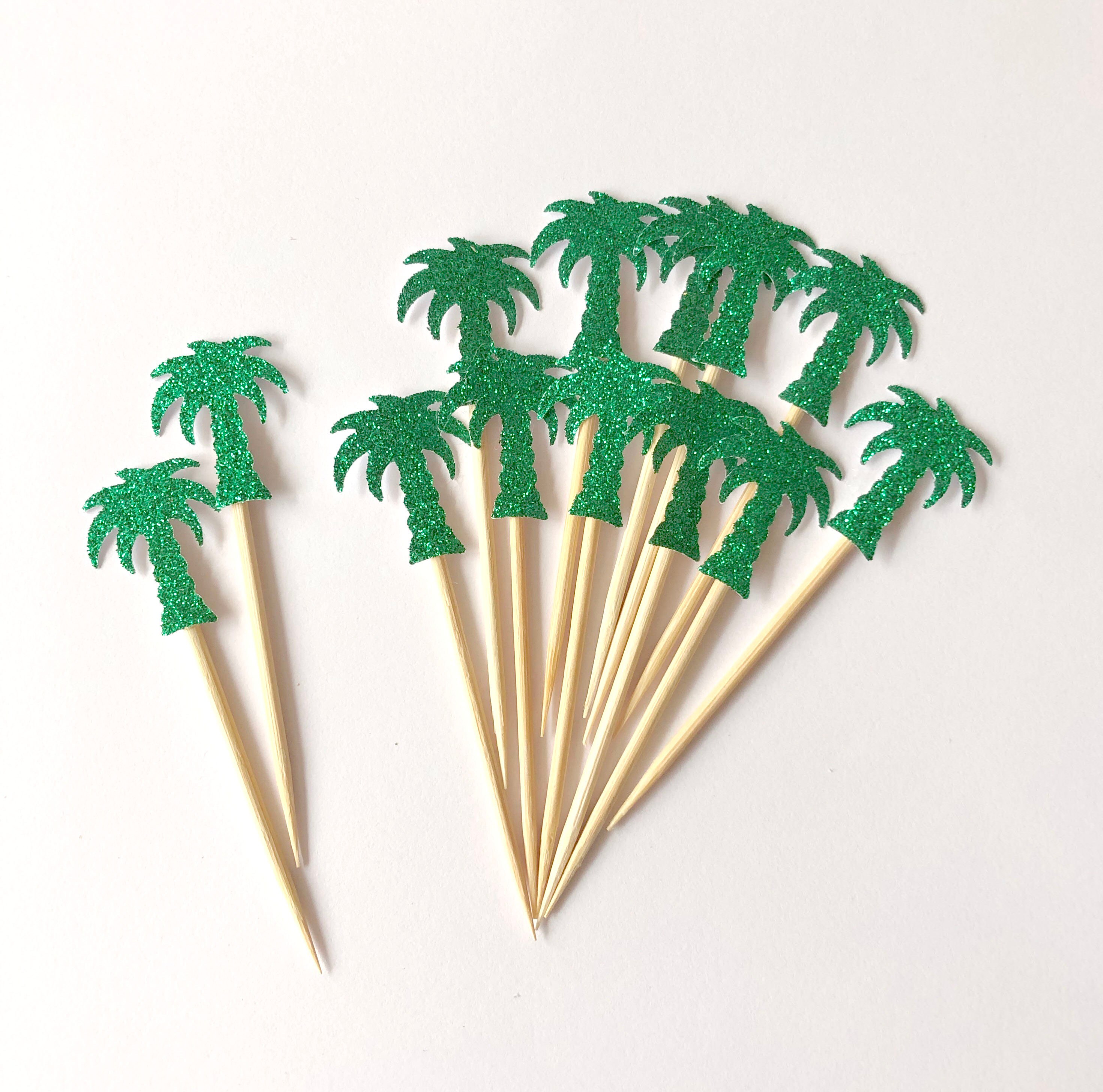 10 Palm Tree Cupcake Toppers. Tropical Party Decor Food Etsy