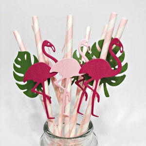 Flamingo Paper Straws. FLAMINGO Party Straws. Bachelorette Party. Flamingo Birthday, Tropical Baby Shower Decorations Summer Party Flamingos image 7