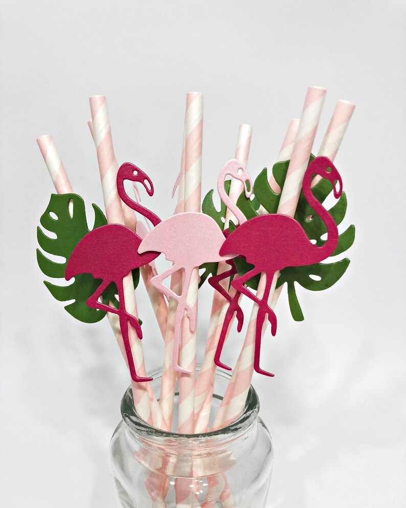 Flamingo Paper Straws. FLAMINGO Party Straws. Bachelorette Party. Flamingo Birthday, Tropical Baby Shower Decorations Summer Party Flamingos image 7