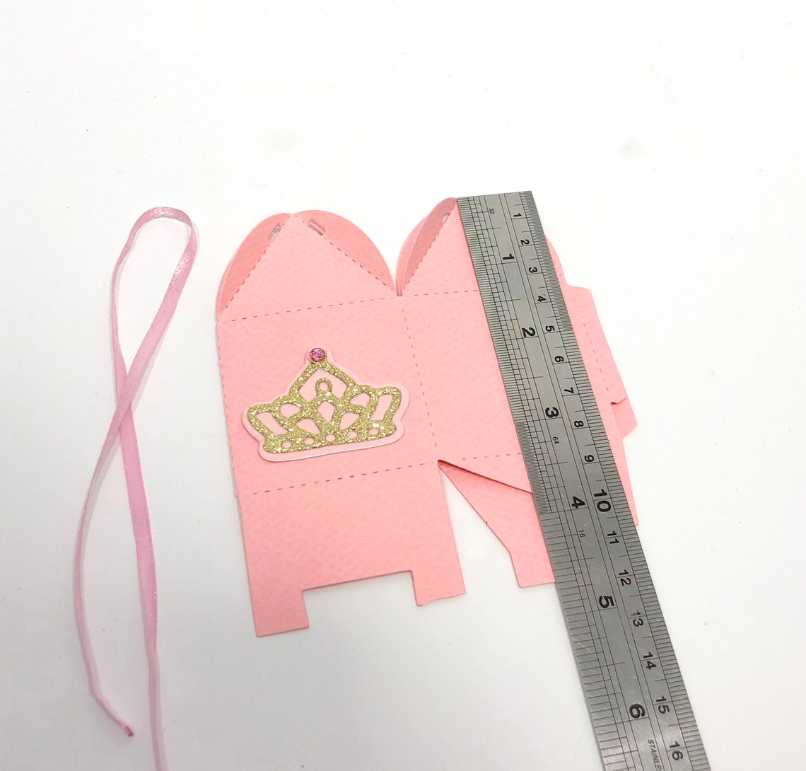 Princess Tiara Favor Boxes. Pink Gold Princess Favor Box. Etsy