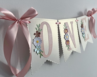 Wildflower First Birthday Party Decorations - Wildflower Daisy ONE Banner. Girl First Birthday. Floral  Wild One Birthday. Little ONEderful