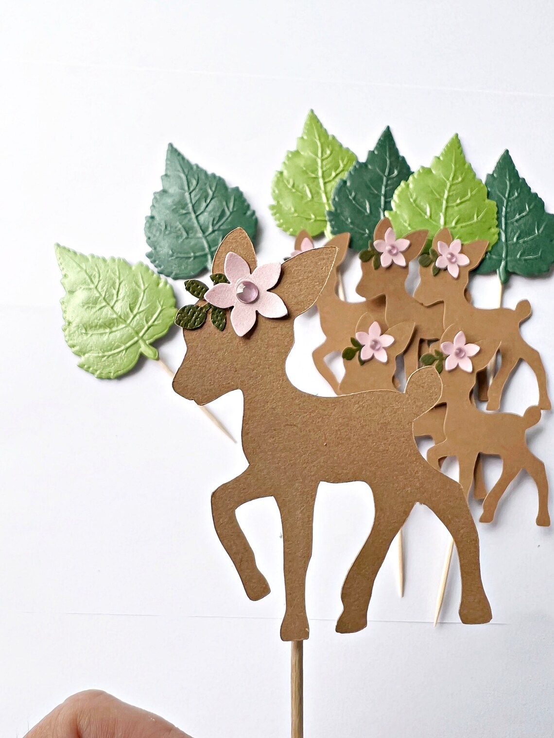 Little Baby Deer Cupcake Toppers Fawn Cupcake Toppers Woodland Etsy