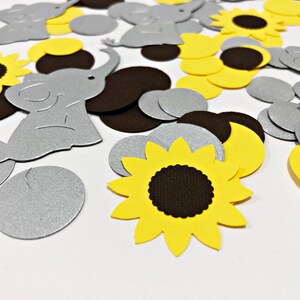 Elephant and Sunflower Baby Shower 200 Pcs. Elephant and Sunflower Confetti Girl Elephant Decor Elephant Sunflower Baby Shower Decorations image 6