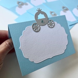 10 Princess Cinderella-plaatskaarten - Cinderella-voedseltenten. Princess Cinderella-voedseletiketten. Verjaardagsfeestje Decoraties Koets Plaatskaarten