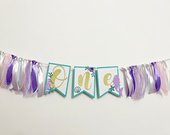 Mermaid Highchair Banner - Oneder the Sea 1st Birthday Decor