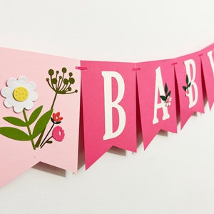 Wildflower Baby Shower Banner - A Little Wildflower is on the Way Banner. Floral Banner. Baby In Bloom Banner Flower Baby Shower Decorations