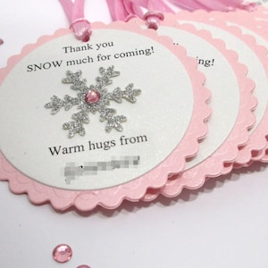 Snowflake Favor Tags - Winter Baby Shower Decor. Winter Onederland. Wonderland First Birthday. Frozen