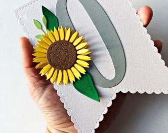 Sunflower Name Banner - Custom Handmade Floral Party Decorations