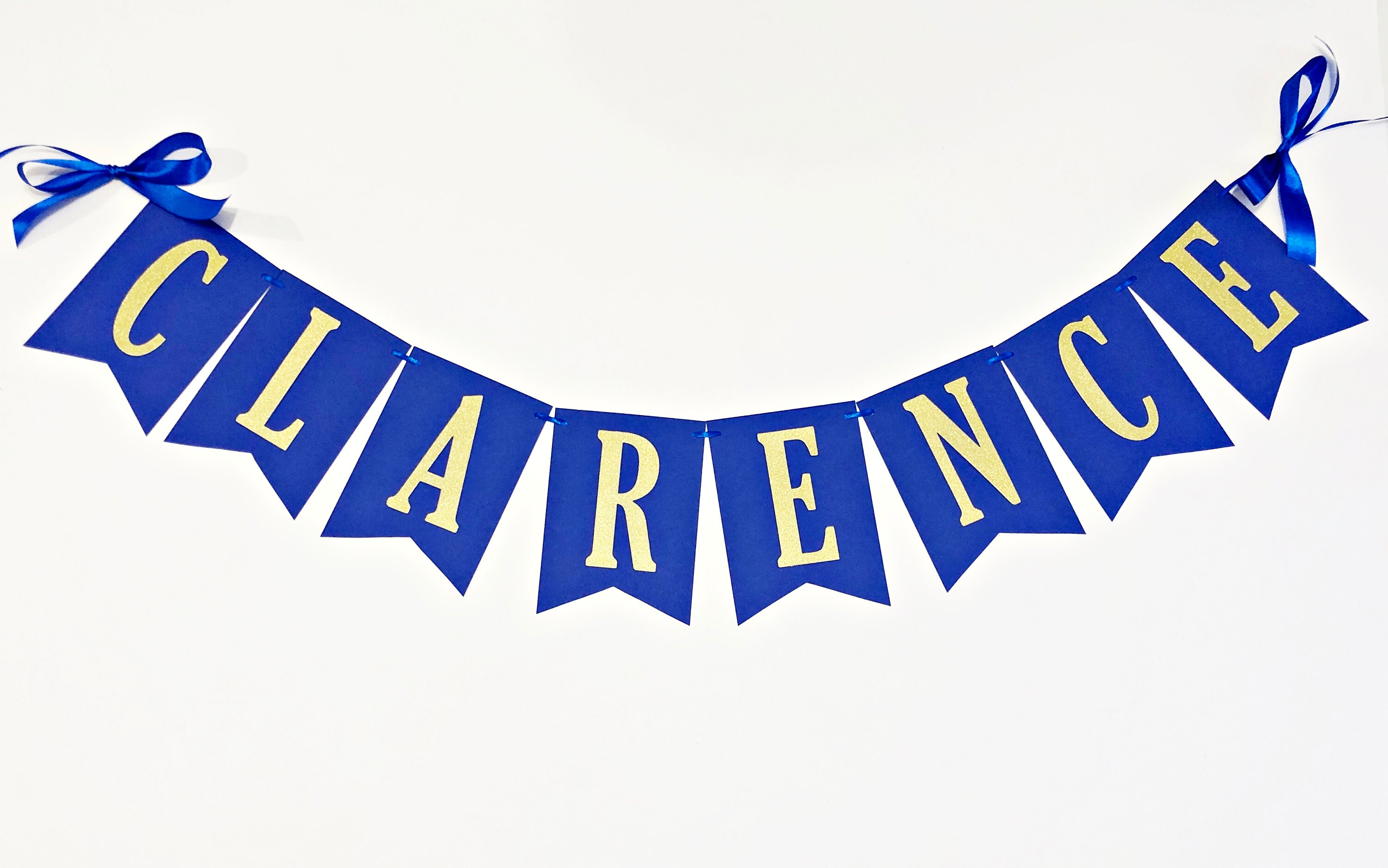 Royal Blue and Gold Name Banner Royal Blue 1st First Etsy