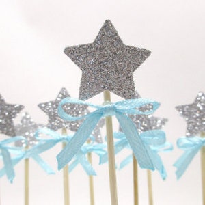 12 décorations pour cupcakes étoiles scintillantes. Décor de fête scintillant Gold Glitter Star Premier anniversaire Toppers. Décorations d'anniversaire Décor de baby shower image 3