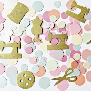 Sewing Party Decorations - 150 PCS. Sewing Party Confetti. Cute as a Button Birthday Party. Sew Cute. Sewing Machine. Sew Party Table Decor