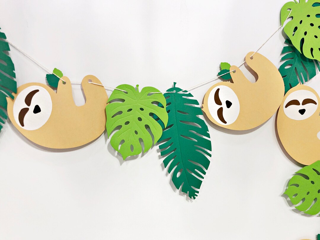 Sloth Party Decorations Sloth Garland Sloth Banner Baby Etsy