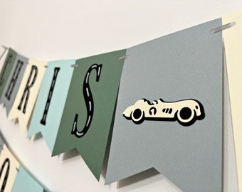 TWO FAST Birthday Banner - Race Car Party Decorations, Two Fast Retro Race Car Party Sign, Boy Second Birthday, Vintage Car Racing Theme