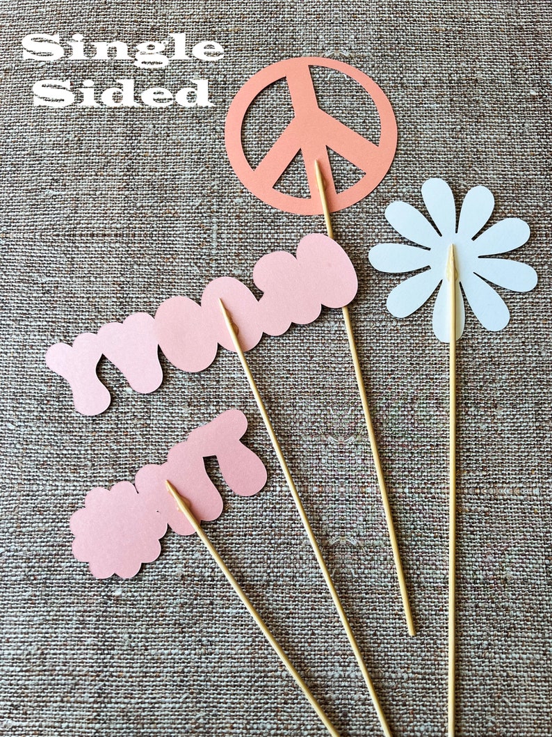 One Groovy Daisy Cake Toppers Daisy Centerpiece Floral Sticks One Groovy Baby Groovy First Birthday Hippie Retro Baby First Birthday Decor image 6