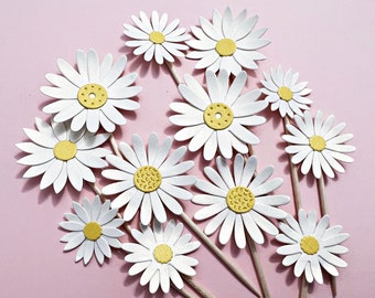 Daisy Party Picks - Daisy Cupcake Toppers, Food Picks Daisy Party Decorations Floral Theme Bridal Shower Baby Shower Birthday Stay Groovy