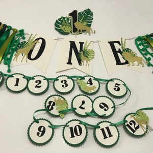 Safari Photo Banner - Wild ONE Monthly Banner, Jungle 1st Birthday Decor, Safari Banner, Wild One Party, 12 Month Banner, Boy First Birthday