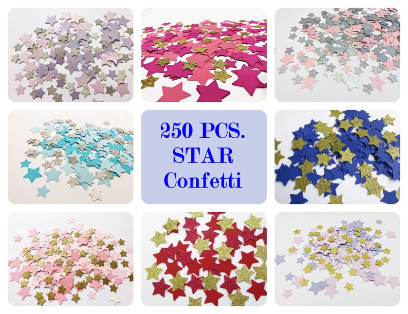 150 Pcs. Twinkle Twinkle Baby Shower Confetti Pink and Gold Birthday Confetti Gold Glitter Star Confetti Party Decorations Girl Baby Shower image 2