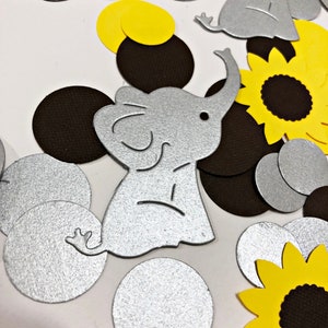 Elephant and Sunflower Baby Shower 200 Pcs. Elephant and Sunflower Confetti Girl Elephant Decor Elephant Sunflower Baby Shower Decorations image 8