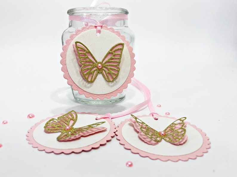 Butterfly Baby Shower Favor Box Pink & Gold Butterfly Favor Box. Butterfly Party Favors. Butterfly Candy Boxes Butterfly Birthday Gift Box image 7