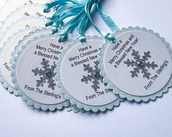 Winter Wonderland Favor Tags - Snowflake Gift Tags Xmas Christmas Gift Tags Frozen Birthday Winter Onederland, Winter Baby Shower Party Tags