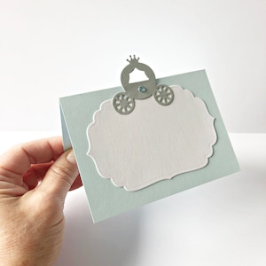 10 Tischkarten für Prinzessin Cinderella - Cinderella Food Tents. Prinzessin Cinderella Lebensmitteletiketten. Geburtstagsfeierdekoration Wagen Platzkarten
