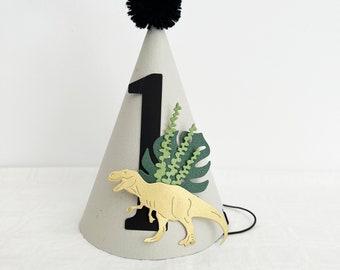 Dino Birthday Hat - Dinosaur Birthday Party Hat Baby Boy 1st Birthday Decorations Dinosaur One Year Party Hat Dinosaur Cake Smash Cone Hat