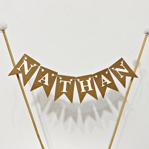 CUSTOM Wimpel Flagge Cake Topper -Cake Bunting Name Cake Topper Neutral Kuchen Banner Kuchengirlande Name Cake Topper Personalisierter alles Gute zum Geburtstag