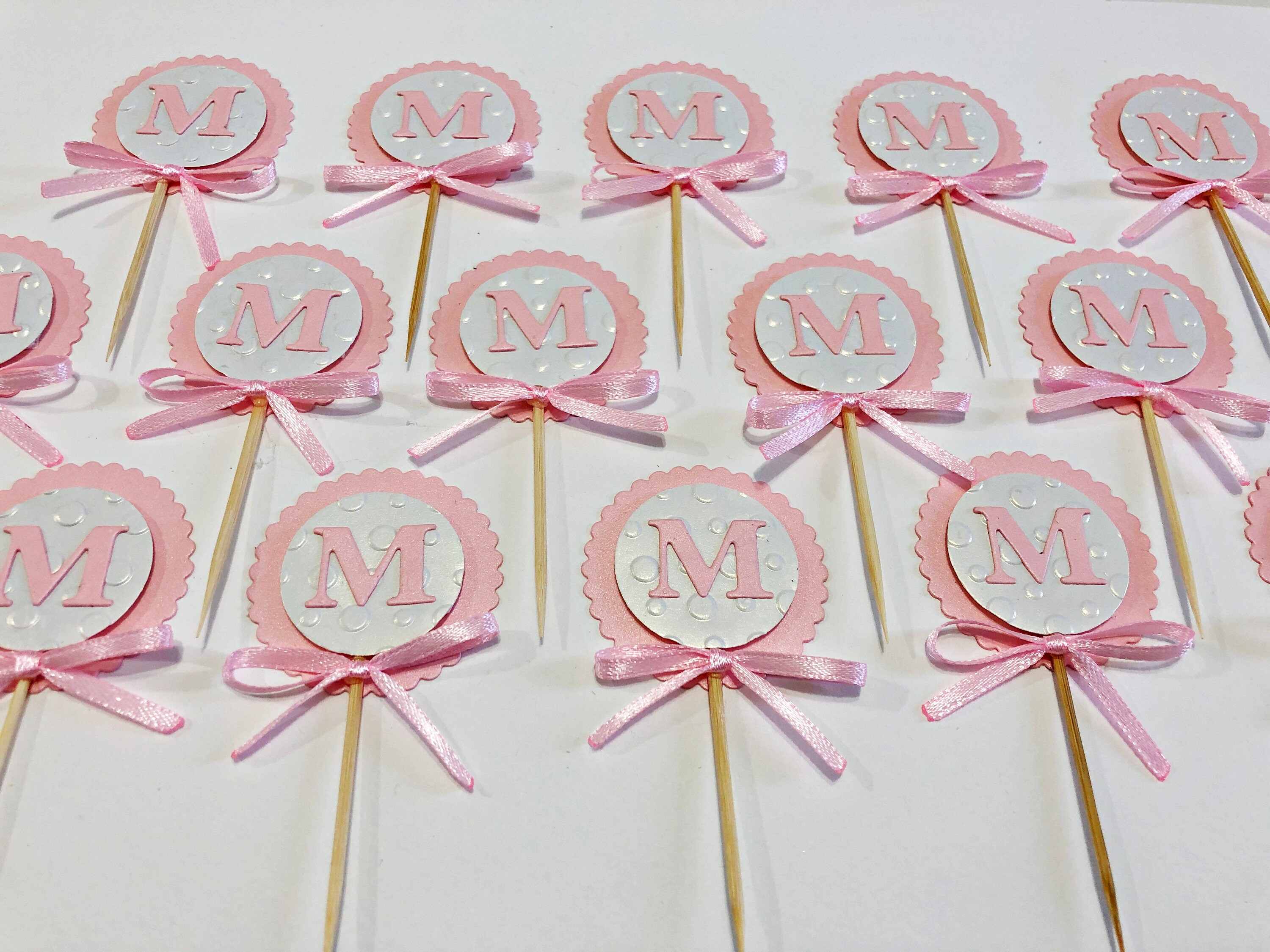 Initial Letter Cupcake Toppers Baby Shower Cupcake Toppers Etsy
