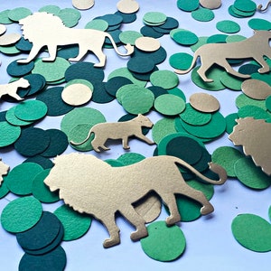 Confettis du lion - Décorations de fête du Roi Lion. Guépard, chat sauvage, girafe, confettis sur le thème du lion. Confettis Simba.  Décoration de fête d'anniversaire Wild One