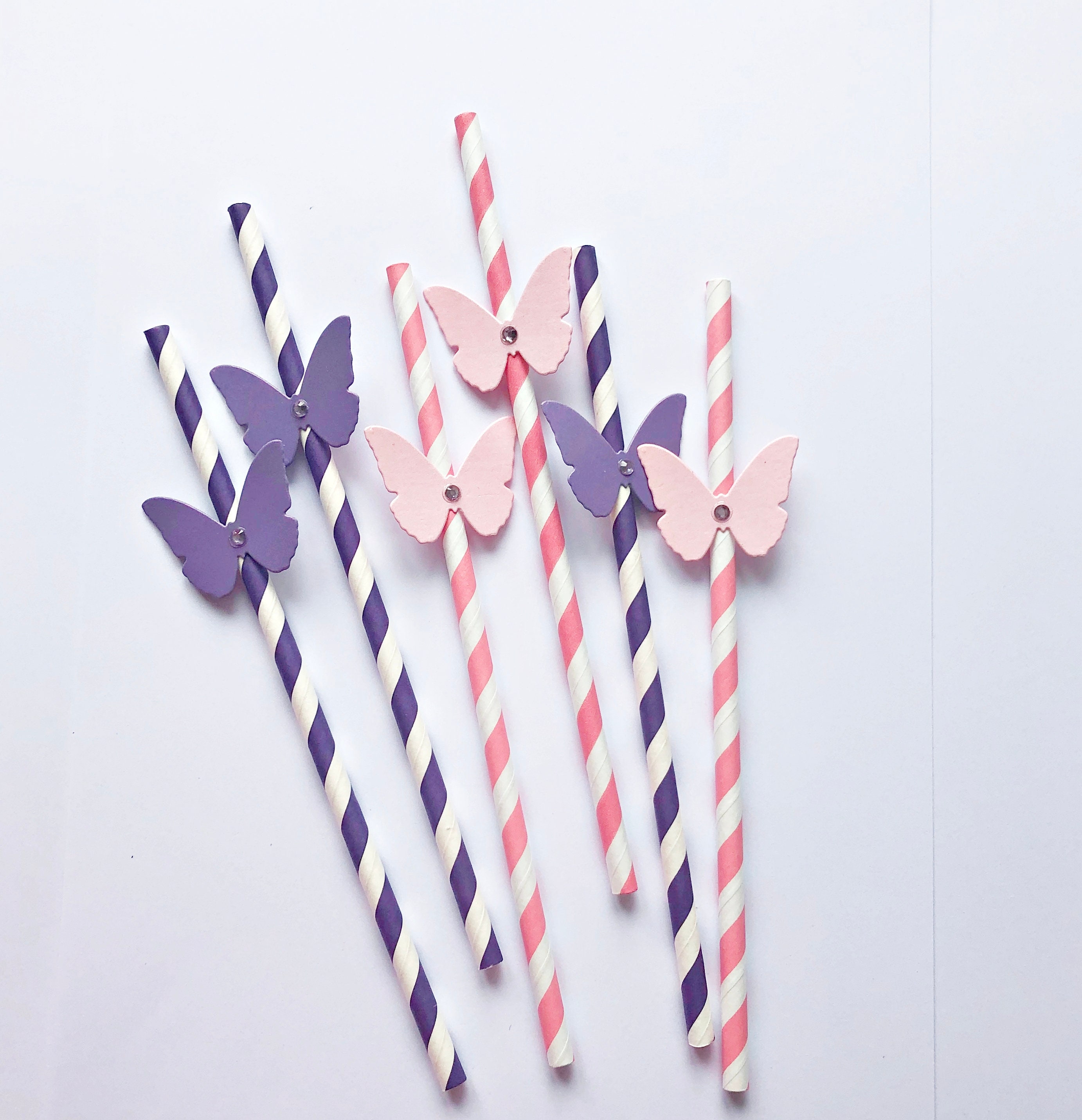 Pastel Butterfly Paper Straws Butterfly Party Decorations. Rainbow Theme  Baby Shower Decor Butterfly Garden Birthday Bridal Shower Wedding 