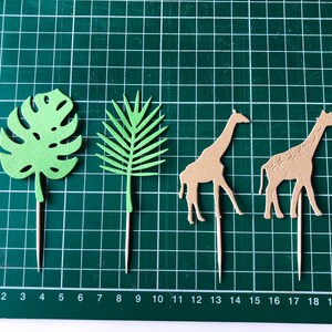 12 Giraffe Baby Shower Cupcake Toppers Boy Baby Shower Decorations Jungle Safari Animals Baby Shower Wild Animals Zoo Birthday Party Decor image 7