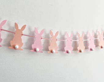Guirnalda de conejito de Pascua - Un conejito cumple un año - Guirnalda de conejito. Colores personalizados. Pancarta de Pascua. Pancarta de conejito. Decoración para el primer cumpleaños. Decoración de Pascua.