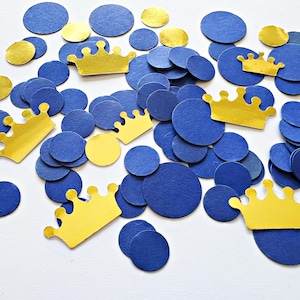 Babyshowerversieringen Royal Prince - koningsblauw, gouden glitterconfetti. Prinselijk themafeest. Royal Prince verjaardagsconfetti. Kleine Prins