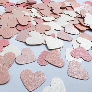 100-1000 PCS Gold Heart Confetti SMALL Hearts Valentine's Day Confetti Gold Bridal Shower Engagement Party 1st Birthday Gold Silver Wedding Shades of Blush Pink