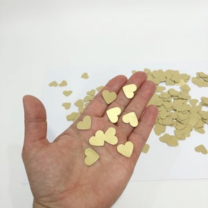 100-1000 PCS Gold Heart Confetti SMALL Hearts Valentine's Day Confetti Gold Bridal Shower Engagement Party 1st Birthday Gold Silver Wedding image 2