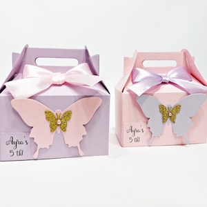Butterfly Birthday Party Decorations - Butterfly Favor Box. Butterfly Bags Gable Box Butterfly Theme Favor Boxes Butterfly Kisses