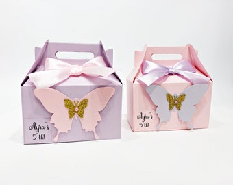 Schmetterlings-Geburtstagsparty-Dekorationen – Schmetterlings-Geschenkbox. Schmetterlingstaschen, Giebelschachtel, Schmetterlingsmotiv, Geschenkboxen, Schmetterlingsküsse