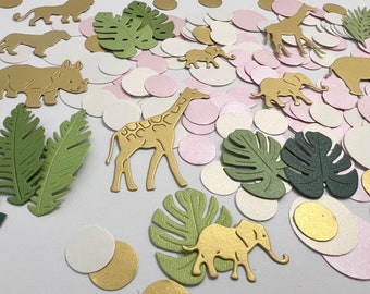 160 PCS Girl, Boy Jungle Safari Confetti - Safari Baby Shower Confetti Giraffe Table Scatter Safari Birthday Decor Safari Jungle Baby Shower