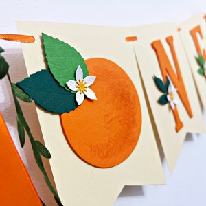 Little Cutie One High Chair Banner Orange ONE Banner. Clementine 1st Birthday Decorations. Tangerine Theme First Birthday. Citrus Party HC ONE -With 5 Trims