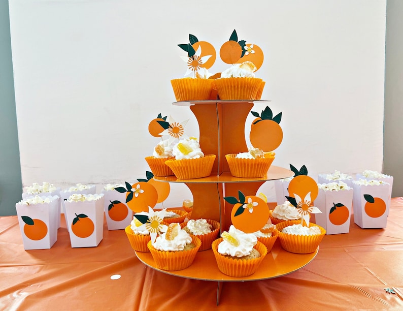 Décoration pour cupcakes Little Cutie Little Cutie is on the Way Toppers, Little Cutie Baby Shower Clémentine Baby Tangerine Premier anniversaire image 9