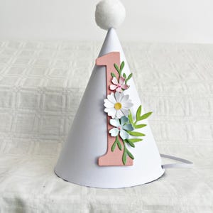 Wildflower Birthday Hat - 1st Birthday Hat, Cake Smash Prop, Birthday Party Hat Wild & Onederful 1st Birthday Decor One Party Hat Onederful