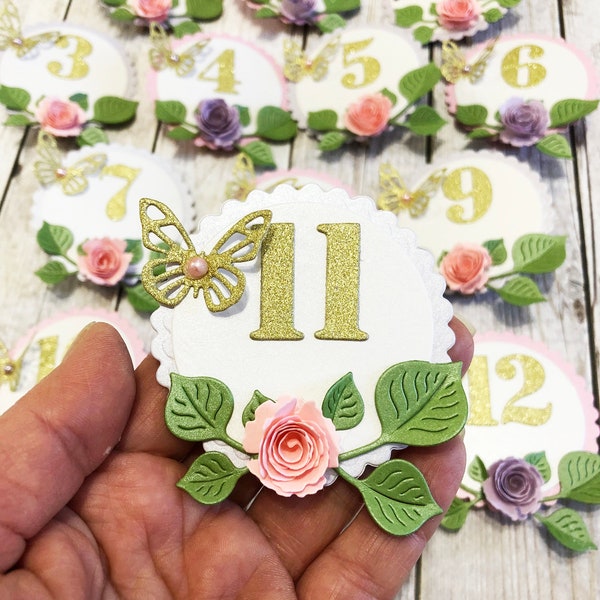 Butterfly First Birthday Floral Photo Banner - First Year Monthly Milestone Photo Banner. Butterfly Theme Monthly Photos Floral 1st Birthday