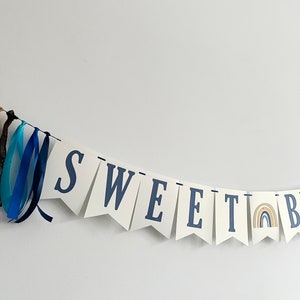 Sweet Baby Banner - Boho Rainbow Baby Shower Banner It's a Boy! It's A Girl! Gender Reveal Party Decorations Muted Rainbow Baby Announcement