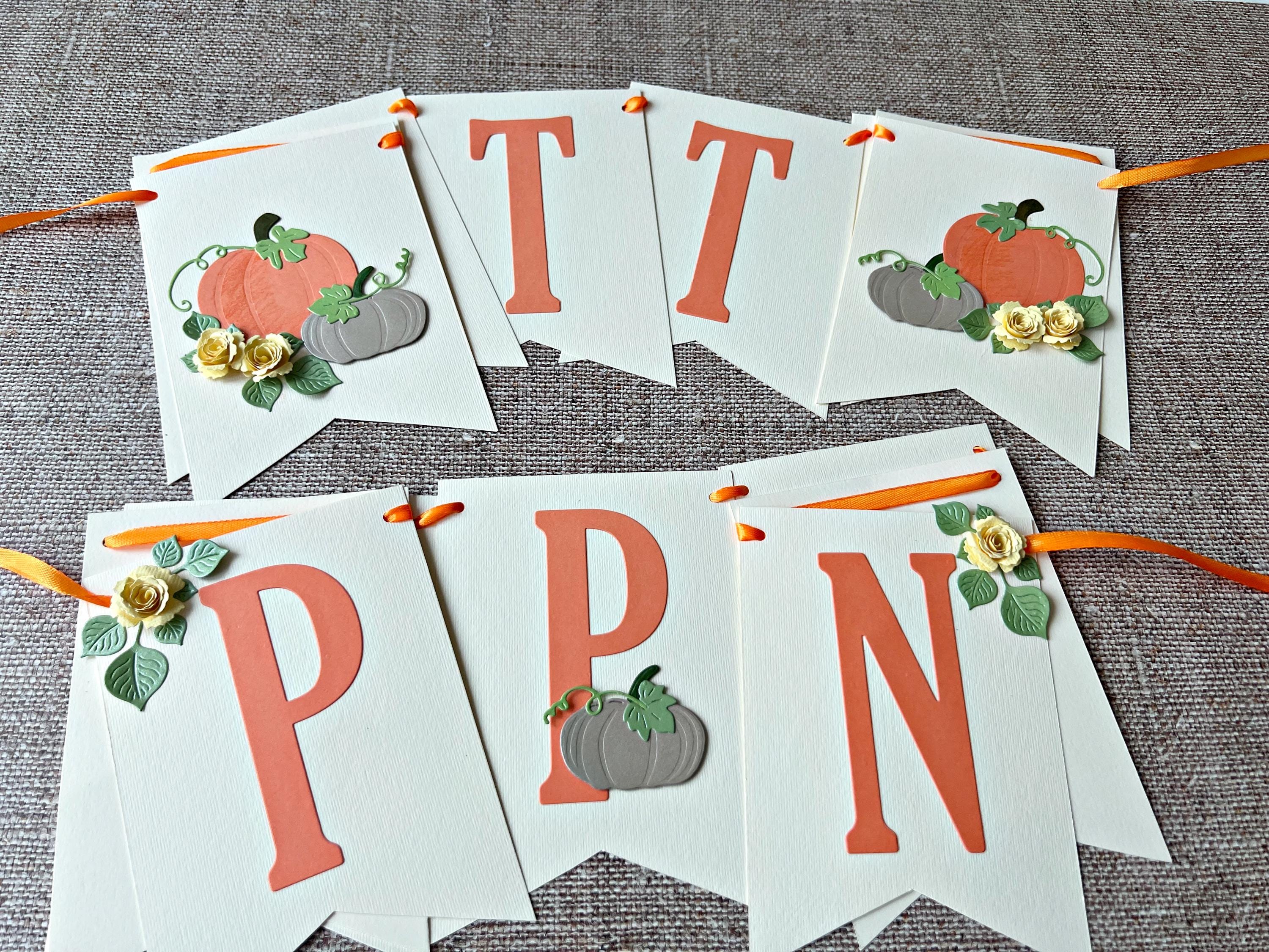 Kürbis-Babyparty-Dekoration – Banner „A Little Pumpkin Is On The Way“ Mit Glitzer, Orange, Ca. 15,2 Cm/Buchstabe