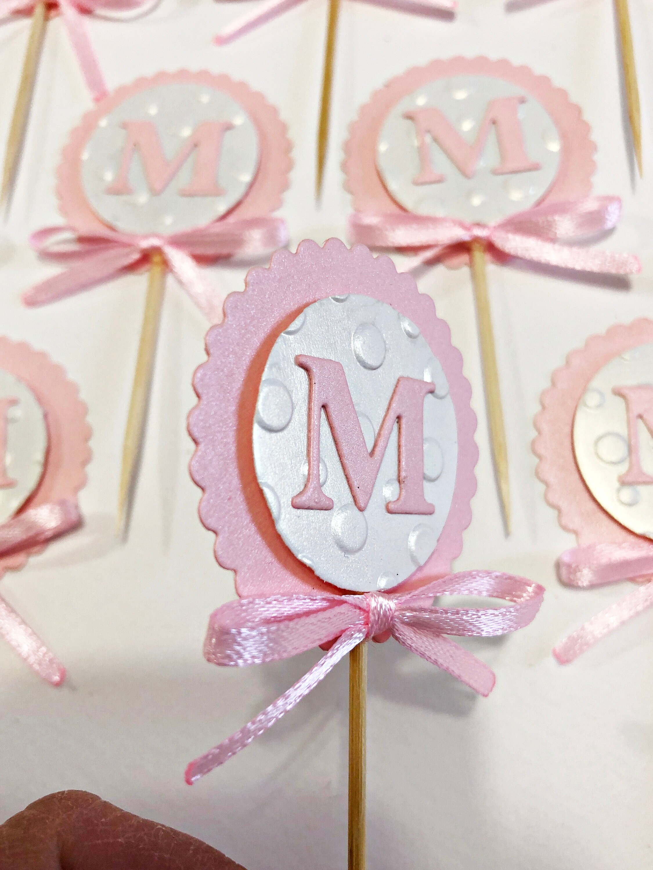 Initial Letter Cupcake Toppers Baby Shower Cupcake Toppers Etsy