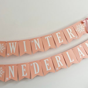 WINTER ONEDERLAND Banner Snowflake Happy Birthday Banner. Girl 1st Birthday Decorations Snowflake Baby Shower Christmas Table Decor Frozen image 8